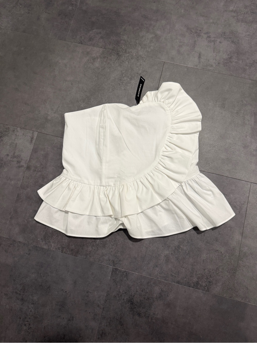 Express White Ruffle Peplum Shorts - Women